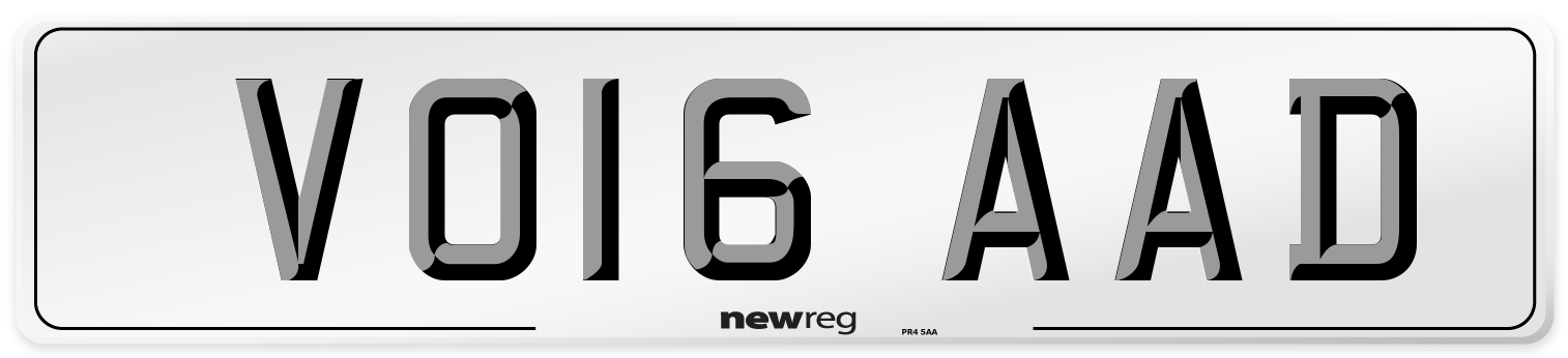 VO16 AAD Number Plate from New Reg